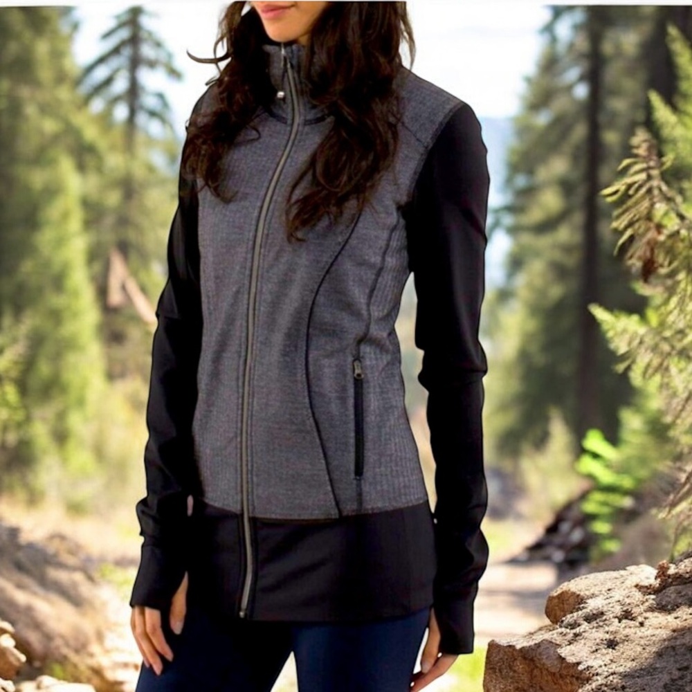Lululemon Forme Jacket Gray Black Zip-Up Women’s Size S | Athletic‎ Hoodie